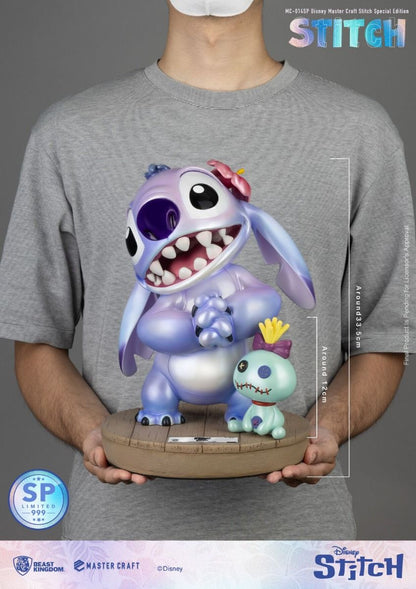 Rear angle of Stitch and Scrump figure with detailed base