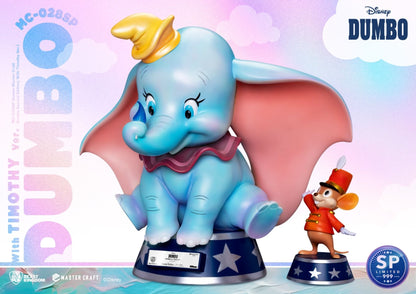 Limited edition Master Craft Dumbo and Timothy Q Mouse statue from Beast Kingdom multicolor resin on a circus-themed base