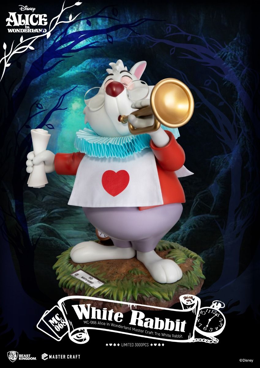 Side view of White Rabbit with waistcoat and glasses details