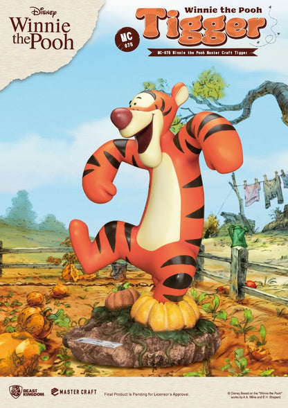Close-up of Tigger’s face with bright eyes and signature springy tail