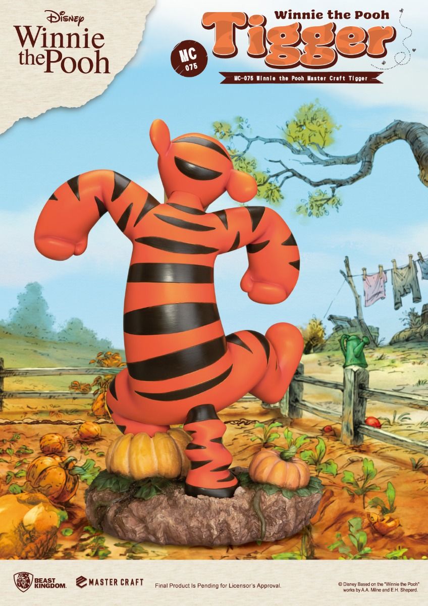 Rear view focusing on Tigger’s curved tail and base textures