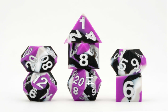 MDG 16mm sharp edge silicone rubber poly Pride dice set - Good Games