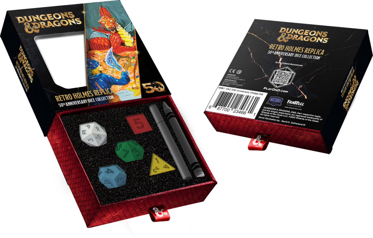 Metallic Dice Games Dungeons &amp; Dragons 50th Anniversary - Retro Holmes Replica Set - Good Games