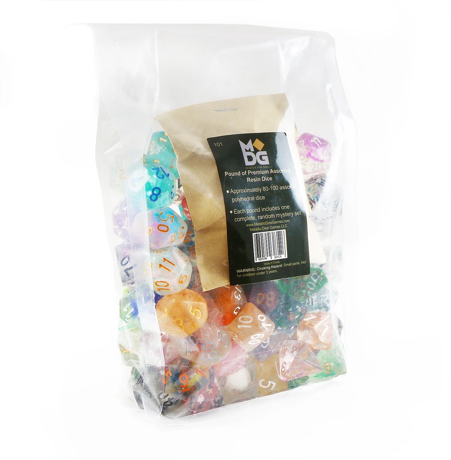 Metallic Dice Games - Pound of Assorted Premium Resin Dice - Good Games