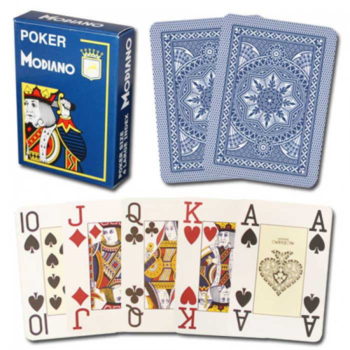 Poker 100% Plastic 4 Index Jumbo (Blue) - Good Games