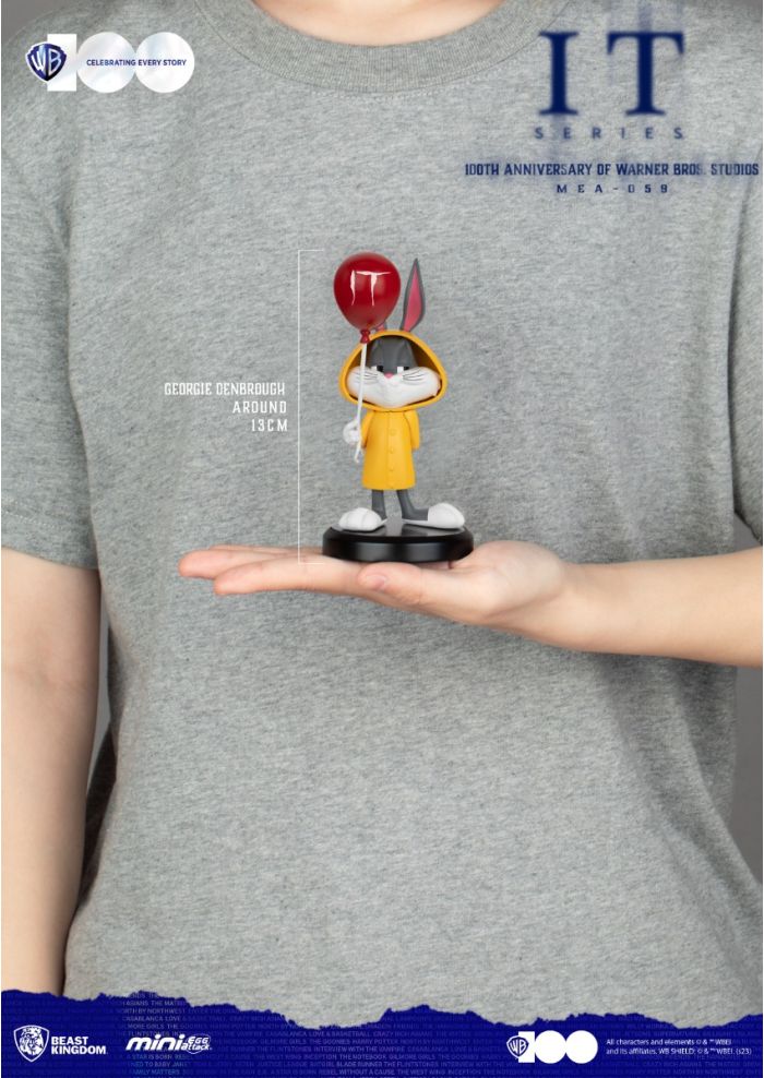 Bugs Bunny as Georgie Denbrough 13cm collectible mini figure holding a red balloon