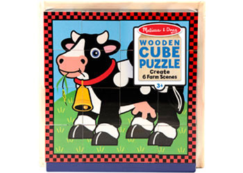 Melissa & Doug - Cube Puzzle - Farm 16 Pieces