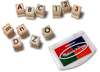 Melissa & Doug - Deluxe Wooden ABC-123 Stamp Set