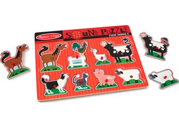 Melissa & Doug - Farm Animals Sound Puzzle 8 Pieces