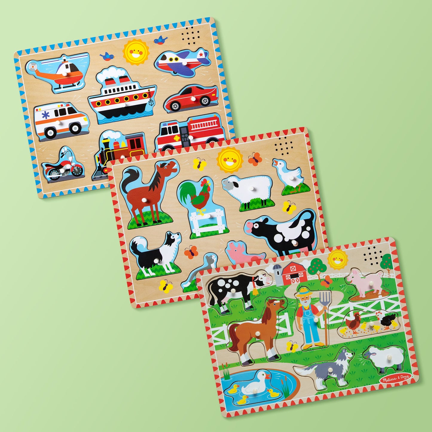 Melissa & Doug - Farm Animals Sound Puzzle 8 Pieces