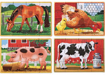 Melissa & Doug - Farm Puzzles In A Box