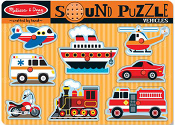 Melissa & Doug - Vehicles Sound Puzzle 8 Pieces