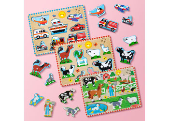 Melissa & Doug - Vehicles Sound Puzzle 8 Pieces