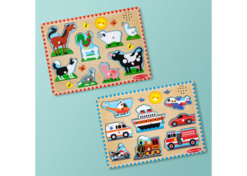 Melissa & Doug - Vehicles Sound Puzzle 8 Pieces