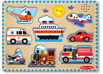 Melissa & Doug - Vehicles Sound Puzzle 8 Pieces