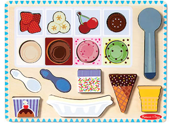 Melissa & Doug - Wooden Ice Cream Magnetic Puzzle Play