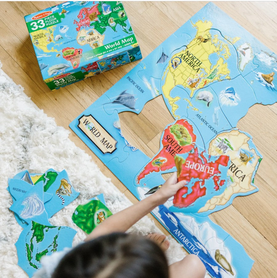 Melissa & Doug - World Map Floor Puzzle 33 Pieces