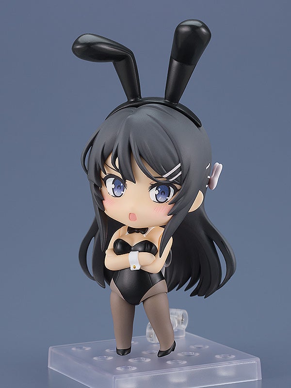 Rear view of Mai Sakurajima Nendoroid showing bunny tail and hair detail