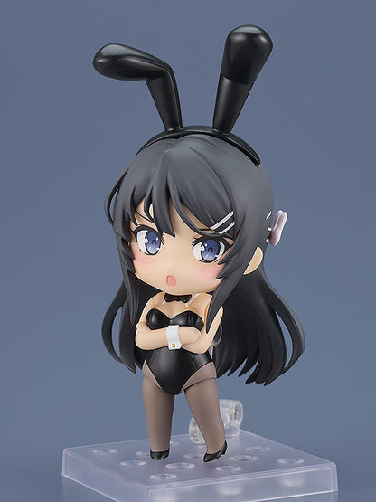 Rear view of Mai Sakurajima Nendoroid showing bunny tail and hair detail