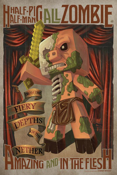 Minecraft Half Pig Half Man - 60 X 80cm Poster - Good Games