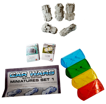 Box contents overview of Car Wars 6th Edition Miniatures Set 1