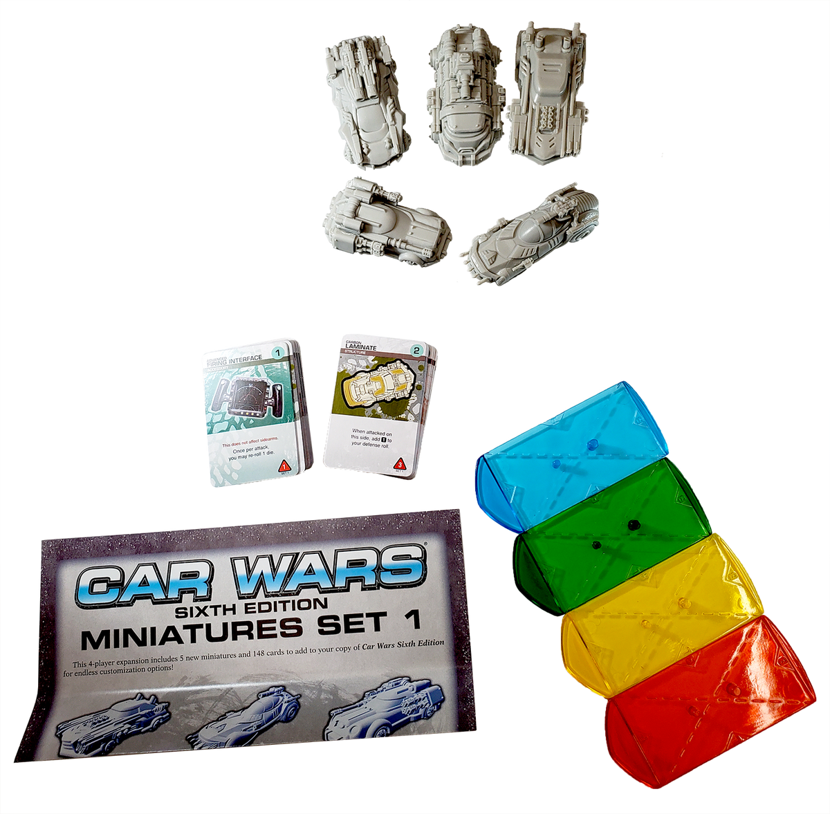Box contents overview of Car Wars 6th Edition Miniatures Set 1