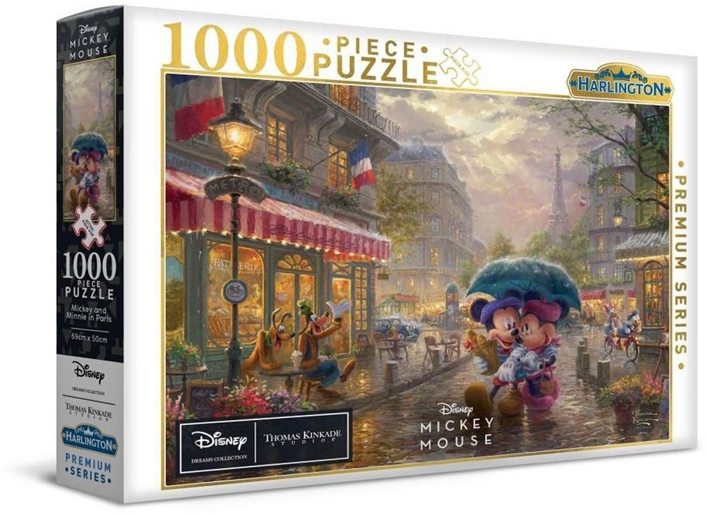 Harlington - Thomas Kinkade - Disney - Mickey and Miney In Paris 1000 Piece Jigsaw - Good Games