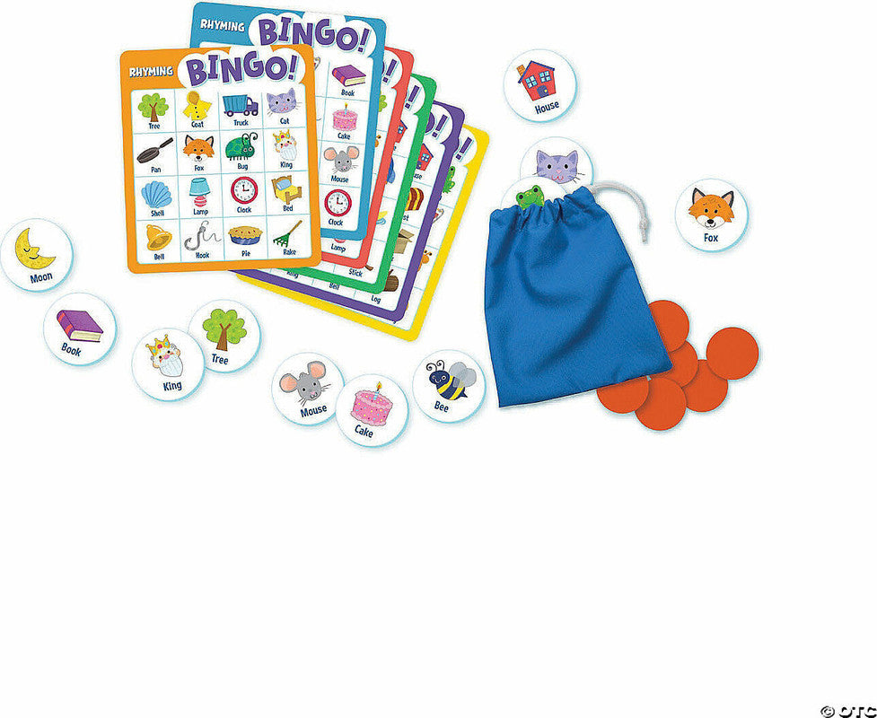 Peaceable Kingdom: Rhyming Bingo! game with cards, tokens, bag, and markers