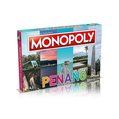 Monopoly Penang edition board game box, displaying various Penang landmarks