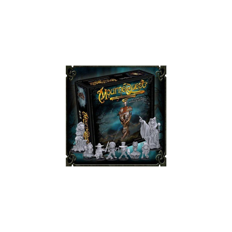Back of MourneQuest game box showing components and features