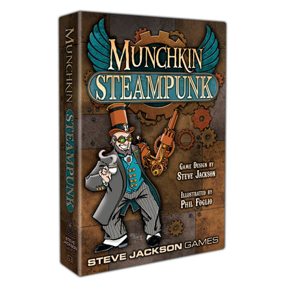 Munchkin Steampunk game box front with logo