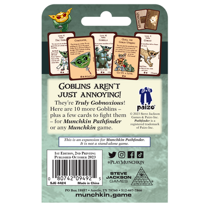 Steve Jackson Games Munchkin Pathfinder: Truly Gobnoxious Card Game - Good Games
