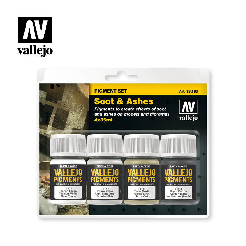 Vallejo Soot and Ashes Pigment Powder Set 4 x 35ml - Good Games