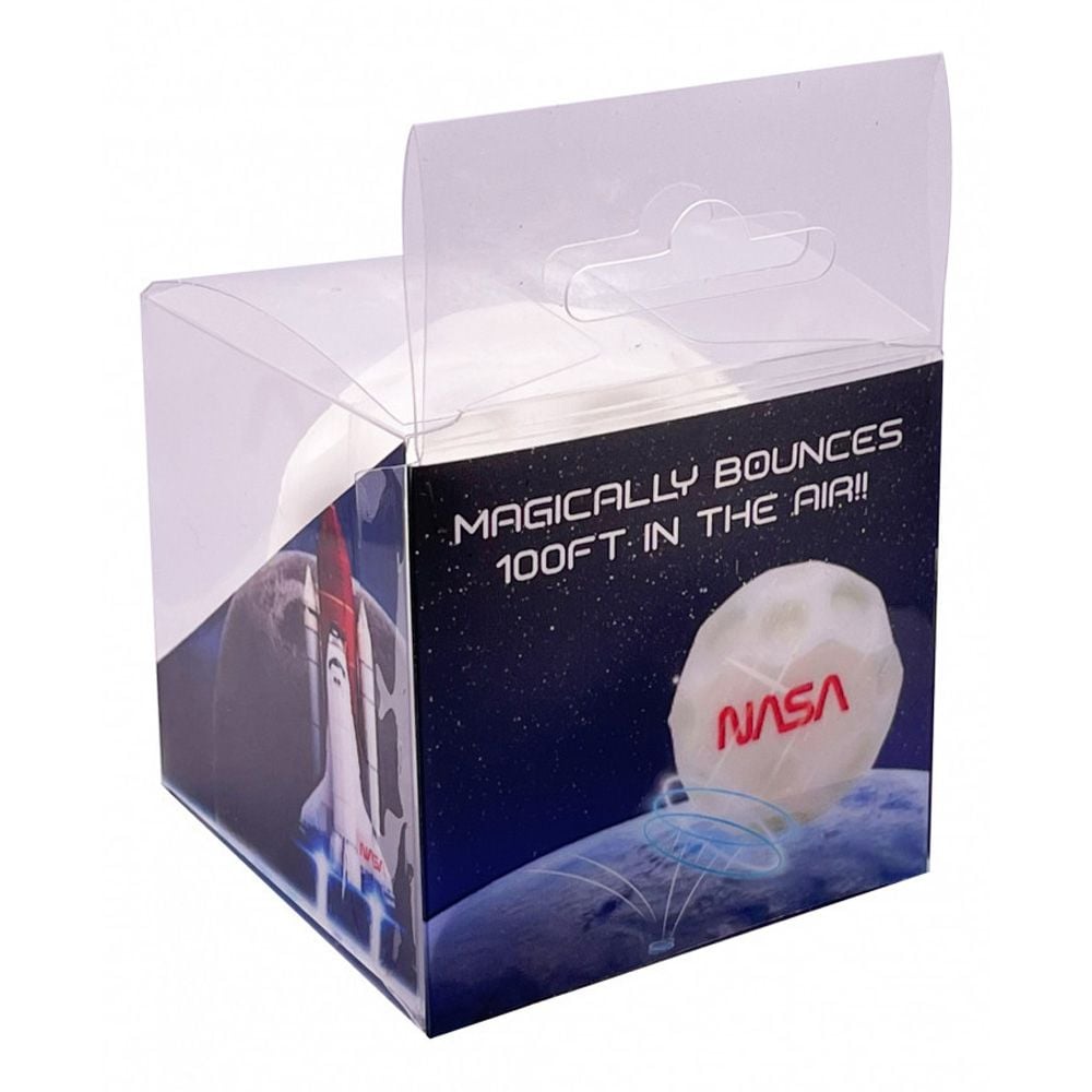 NASA Space Anomaly Space Ball in clear plastic packaging with hang tab from back