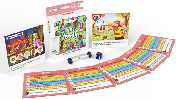 BrainBox The Body educational game with learning cards timer and die