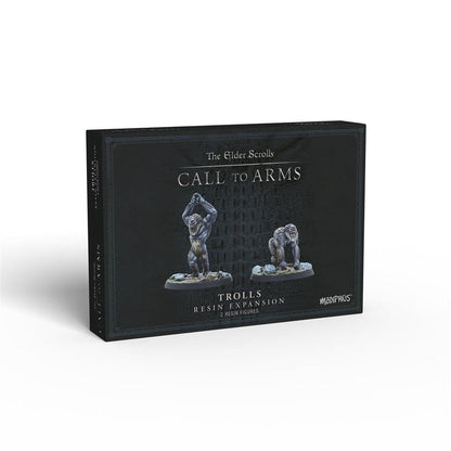 The Elder Scrolls Call to Arms Trolls Resin Expansion box shows two troll miniatures: one standing, one crouching.