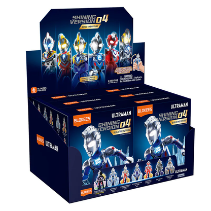 Blokees Figures - Ultraman (Luminous Eyes & Chest) 71218 - Shining Version 04 - Build The Future - 6 In 1 Blind Box Display