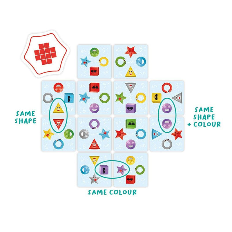Pattern Party board game box displaying multiple colorful pattern cards