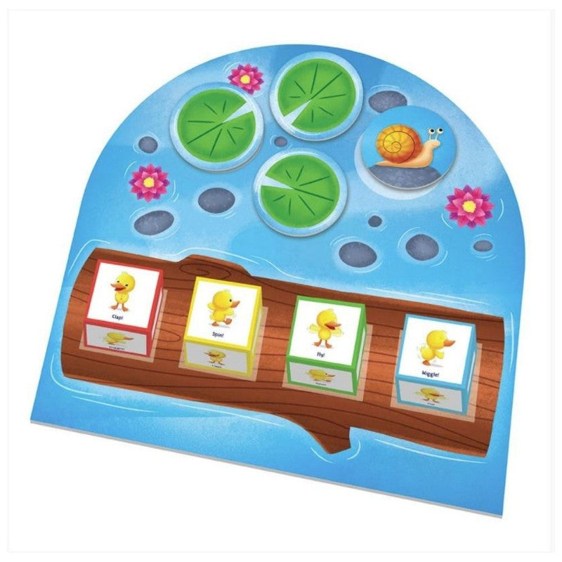 Peaceable Kingdom Duck Duck Dance board game with ducks on log