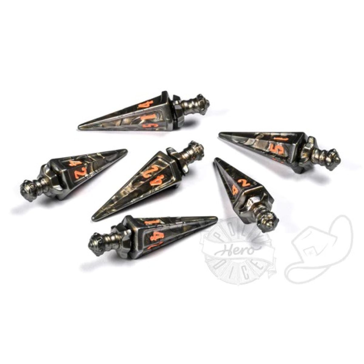 Polyhero Warrior 6d6 Swords Steel Grey - Good Games