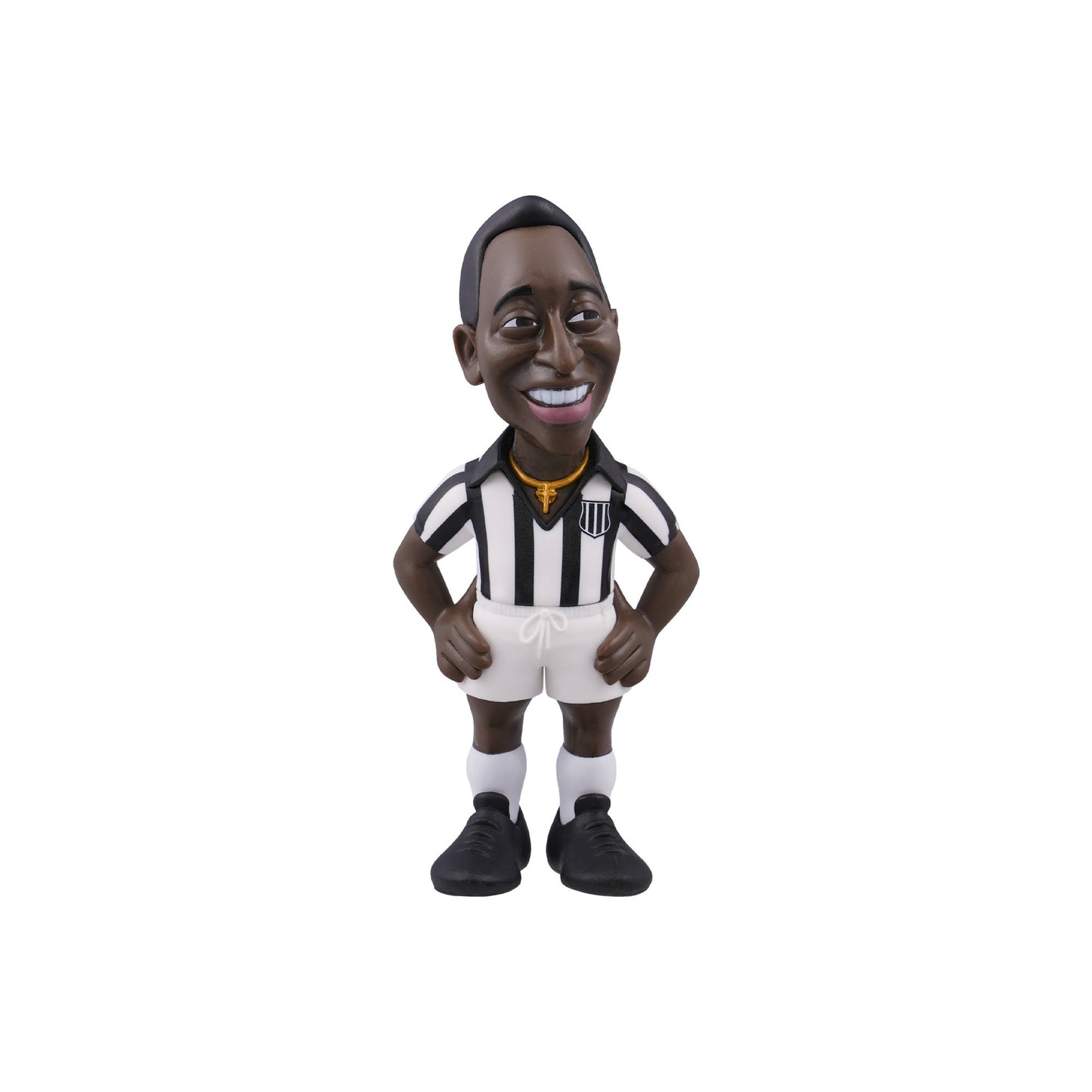 Side profile of Pelé Minix figure showcasing arm details