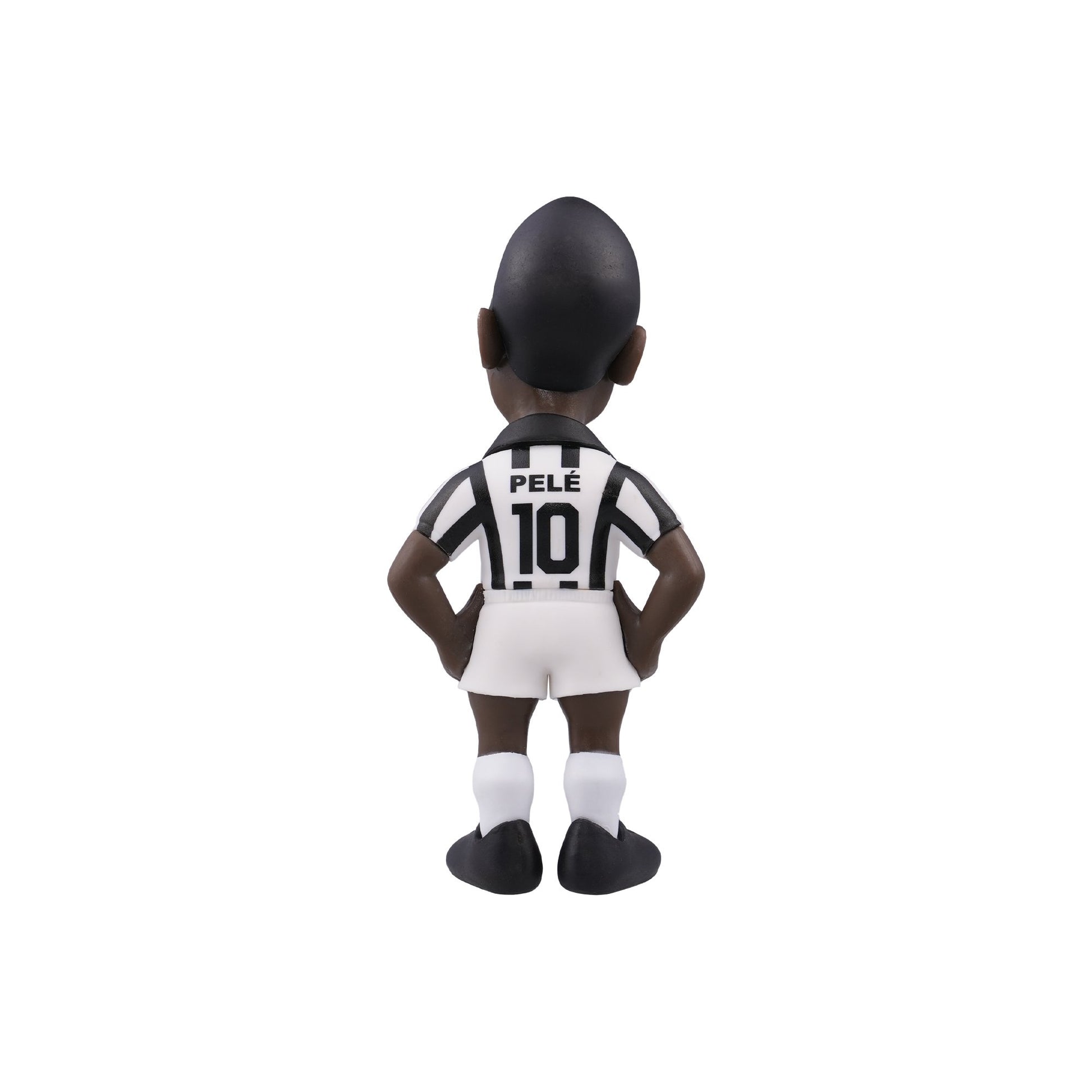 Rear view of Pelé figure with jersey number and hair sculpt