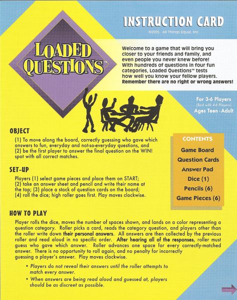 Loaded Questions The Game - Good Games
