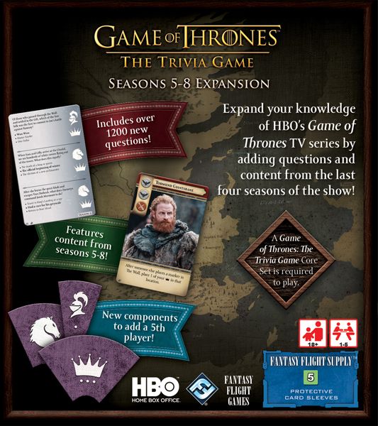 HBO Game of Thrones Trivia Game Season 5-8