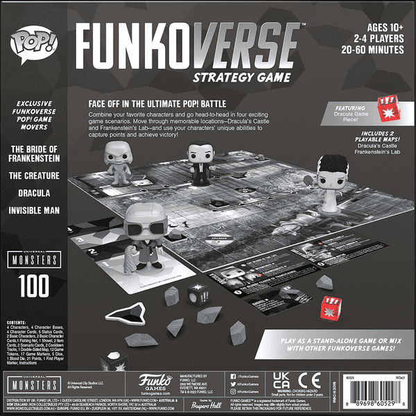 Funkoverse Universal Monsters 100 4 Pack Strategy Board Game