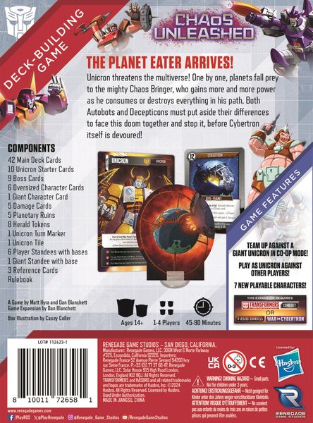 Transformers Deck Building Game - Chaos Unleashed Expansion - Good Games