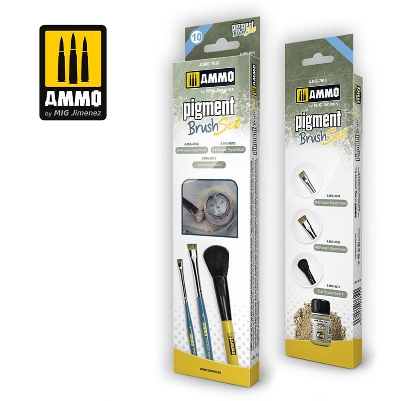 Ammo by MIG Pigment Brush Set - Good Games