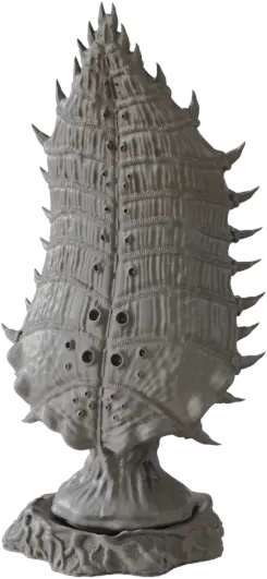 Terrain Crate Death World resin alien flora, grey spikey plant with a circular base