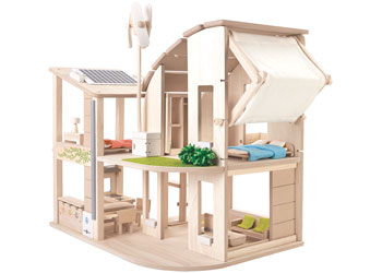 PlanToys - Green Dollhouse With Furniture