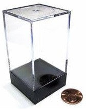 Chessex - Empty Crystal Display Box (Medium) Tall 1.5-Inch x 1.5-Inch x 2.75-Inch - Clear with Black Lid